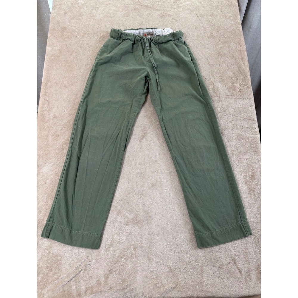 Mollusk Surf Shop Jogger Pants Mens S olive green Drawstring Made in USA EUC